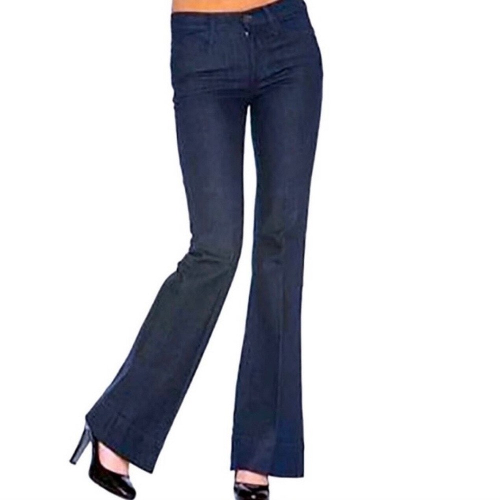 GOLDSIGN Jeans Stardust Stretch Flare Blue Denim Size 25